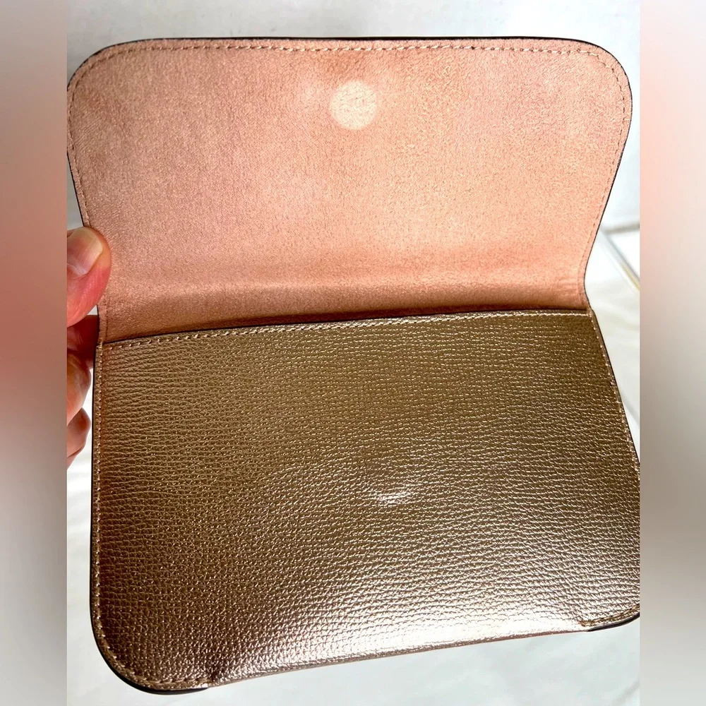 Kate Spade “Make it Mine” Pouch, Metallic Rose Gold, with Box and Tag